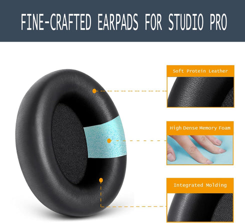Replacement Ear Pads for Beats Studio Pro, Soft Protein Leather & Memory Foam Earpads for Headphones Accessories