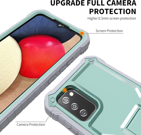 DUOPAL for Samsung Galaxy A02S Case - Military Grade Protection Dual Layer Shockproof Case with Tempered Glass