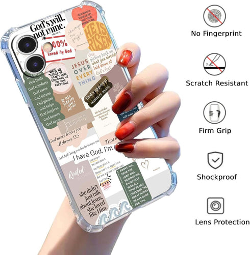 Bible Verses Soft TPU Bumper Case for iPhone 11, Jesus Inspiring Quotes Sayings for Christian