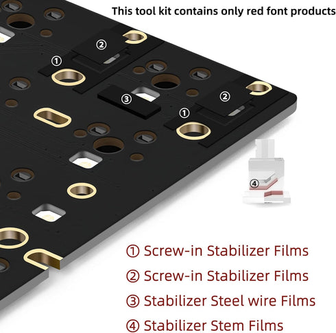 YIMAGUJRX Keyboard Stabilizer Pads Films Kits, 60 Pcs PCB Stabilizer Poron Pads Stem Films for Gaming Keyboards