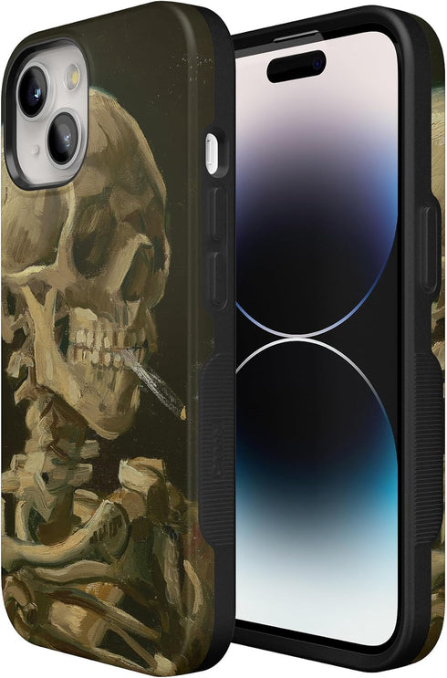 Casely iPhone 15 Case | After Hours | Van Gogh Skeleton | Bold Case | Compatible with MagSafe