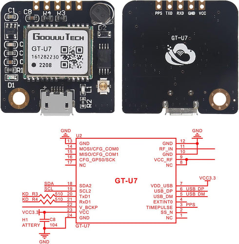 Alinan 3pcs GT-U7 NEO-6M 51 STM32 GPS Module Navigation Satellite Positioning GPS Receiver Compatible with MCU Low