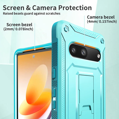 URBANITE Military Grade Rugged Case for Google Pixel 7, Shockproof Protective Cover with Screen Protector and Kickstand