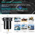 12V USB Outlet 78W, 3 Port USB C Fast Charger with Switch & Voltmeter, Waterproof Car Charger Socket for Marine RV Truck
