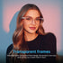 GenXenon (GS03-C) Smart Glasses for Women, Clear Frame Blue Light Glasses, Magnetic Charging, Open-Ear Design, Voice