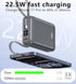 VINKO 22.5W 20000mAh Pack Portable Charger with Built in Cable Power Bank Fast Charging USB C in & Out LED Display