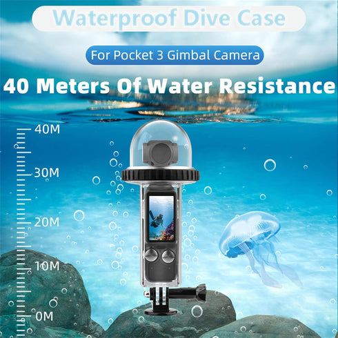 40M/131FT Dive Case for DJI Osmo Pocket 3, Waterproof Protective Underwater Housing Cover with Accessories
