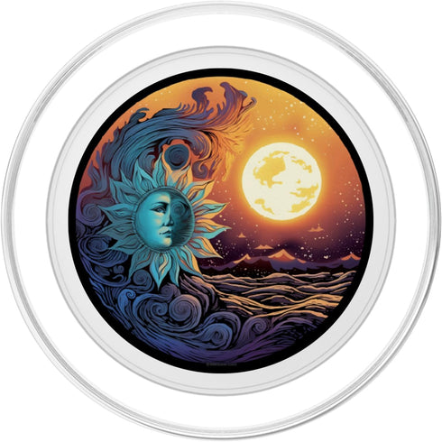 PopSockets MagSafe PopGrip for iPhone - Sun And Moon Lover Astronomy Astrology Stargazer