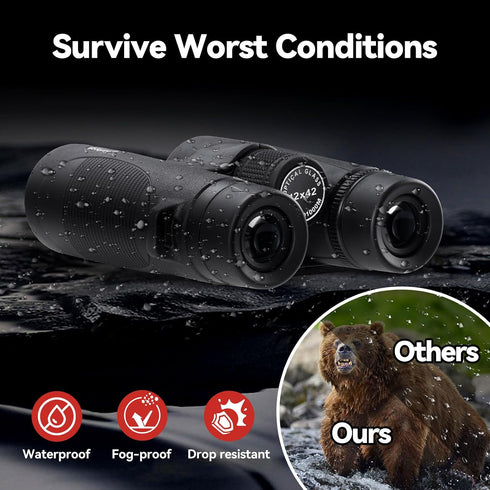 Gskyer 12x42 Binoculars for Adults High Powered: HD Zoom Binocular for Bird Watching Hunting - Powerful Lightweight