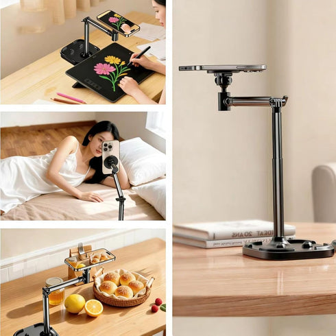 Srnyow 2Pcs Adjustable Magnetic iPhone Stand for Desk, Phone MagStand for Filming, Phone Holder Stand Compatible