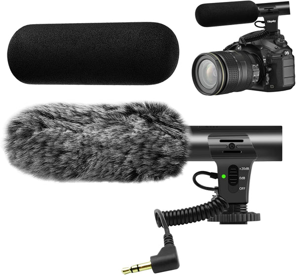 Camera Microphone, Video Microphone for DSLR Close Interview Shotgun Mic for Canon