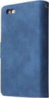 UEEBAI Wallet Case for iPhone 6/iPhone 6S - PU Leather Magnetic Closure Handbag with Zipper Pocket, Blue