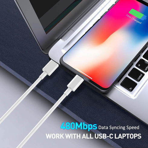 RUXIN 3.3ft USB-C to Lightning Cable, MFi Certified, 18W PD Fast Charging for iPhone 12/11/XS/XR/SE/8 Plus, White