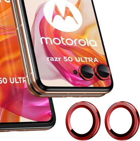 (2 Set for Motorola Razr 50 Ultra Camera Lens Protector, Scratch-Resistant HD Clarity Ultra-Thin Tempered Glass (Red)