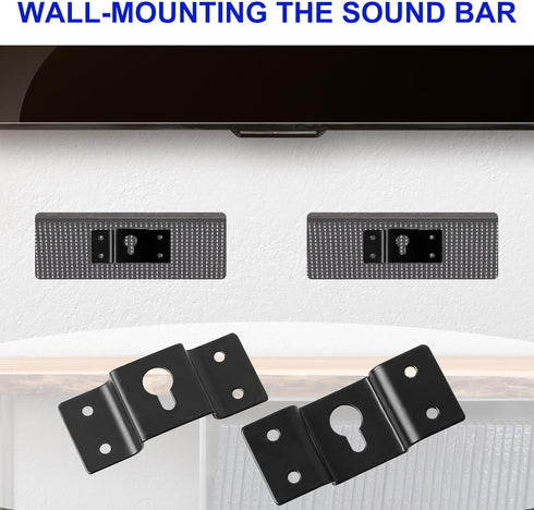 uxcell 5 Pcs Wall-Mounted Speaker Hanging Brackets, 7cm Long Iron Hanger Plate Accessories for Surround Sound Box Audio