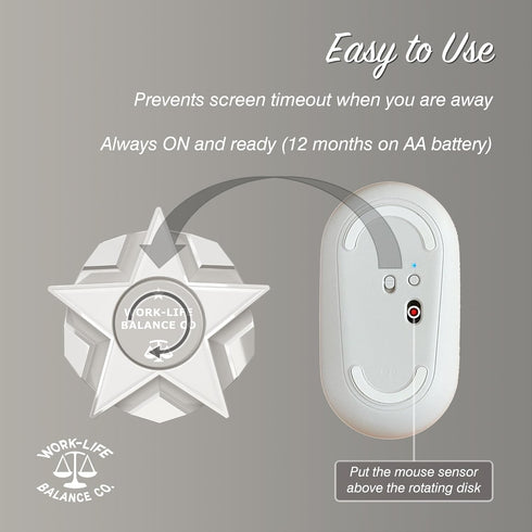 Work-Life Balance Corporation Work-Life Balance Compact Mechanical Mouse Jiggler - Undetectable Device to Keep Mouse