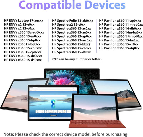 Genuine Digital Stylus Pen for HP Envy x360/Pavilion x360/Spectre x360, 2-in-1 Touch Screen Laptops
