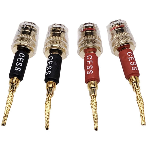 CESS-220 Pin Banana Plug to 4mm Female Banana Jack, 4 Pack, Braided-Type