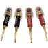 CESS-220 Pin Banana Plug to 4mm Female Banana Jack, 4 Pack, Braided-Type