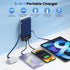 Portable Charger for iPhone, Built-in Cables and Wall Plug, 13800mAh Fast Charging USB C Power Bank, Blue
