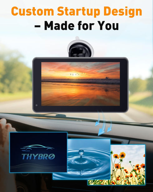 Thybro 7 Commuters Wireless Apple CarPlay & Android Auto Screen - Portable Car Display with AirPlay, Screen Mirroring