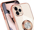 Omorro iPhone 11 Pro Case with Ring Kickstand, 360 Rotation, Shiny Rose Gold Edge, Compatible with Magnetic Car Mount