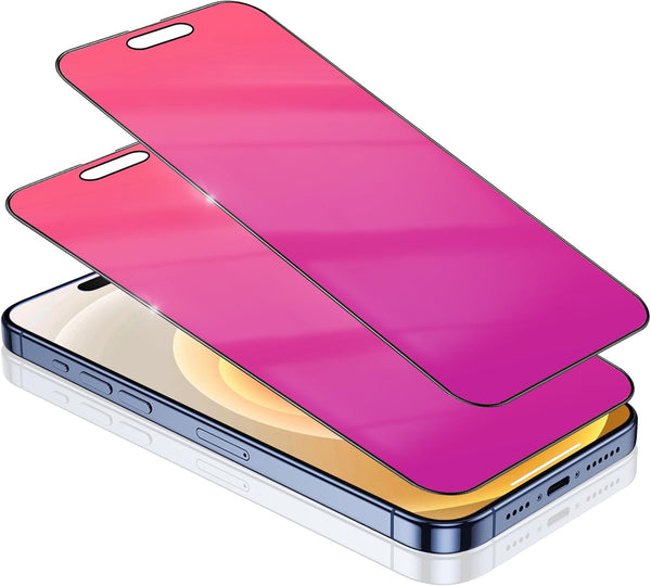 2 Pack Privacy Screen Protector for iPhone 15 Pro Max and iPhone 15 Plus, Gradient Colorful 25 Degree Anti-Spy Tempered