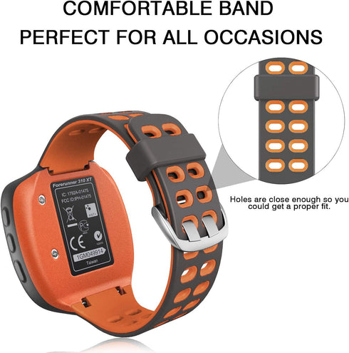 ANCOOL Compatible with Garmin Forerunner 310XT Watch Band, Soft Silicone Replacement Strap for Forerunner 310XT
