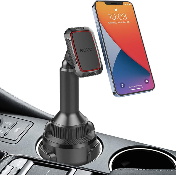 OQTIQ Magnetic Phone Mount, Universal Cup Holder Compatible with iPhone Samsung Galaxy LG, Extra Strong with 6 Magnets