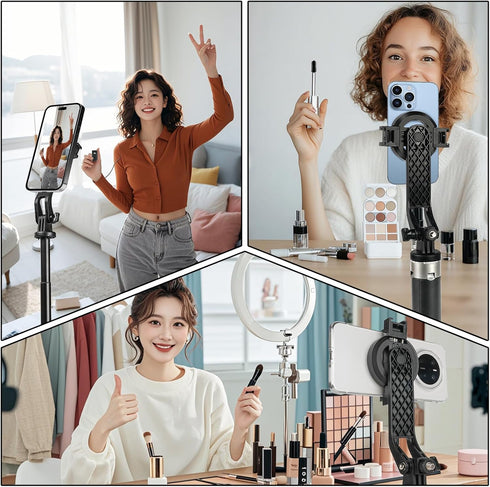 WOVTE 52" 16/15/14/13/12 Magnetic Selfie Stick Tripod, Tripod for iPhone with Rechargeable Remote, Portable Selfie