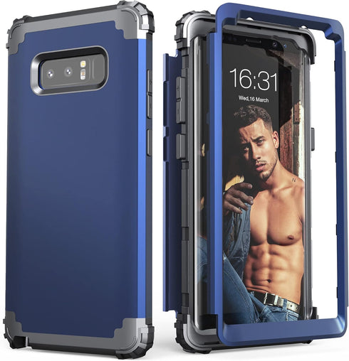 IDweel Galaxy Note 8 Case - Blue Shockproof Slim Hybrid Heavy Duty Protection Cover for Galaxy Note 8
