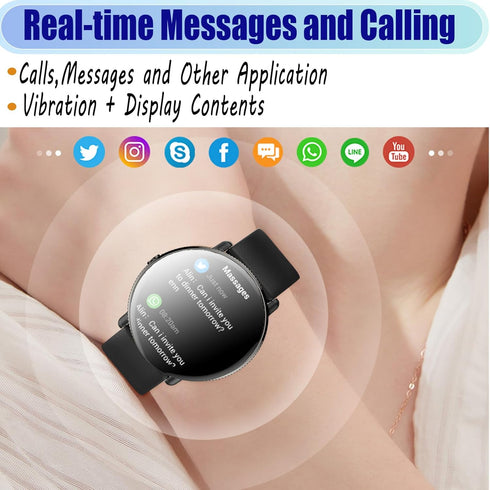 Goodatech 1.43" SmartWatch for Men and Women with Phone Call, IP68 Waterproof, Fitness Tracker