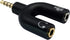 3.5mm Headphone Y Splitter Adapter, Gold Plated 4 Pole Male to Female Audio Stereo Converter (2-Pack)
