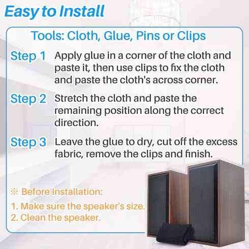 Kalevel Brown Speaker Cloth, Stereo Mesh Fabric for Speaker Repair, Adhesive for Home Speakers