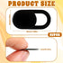 Alrhso 50 0.023 Inch Pcs Webcam Cover Slide, Ultra-Thin Universal Camera Privacy Cover Black Phone Camera Covers Slide