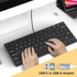 Ultra-Slim 78keys USB-C Mini Wired Keyboard with Media Hotkeys for Apple Mac Pro, MacBook, iMac, Windows Desktop PC