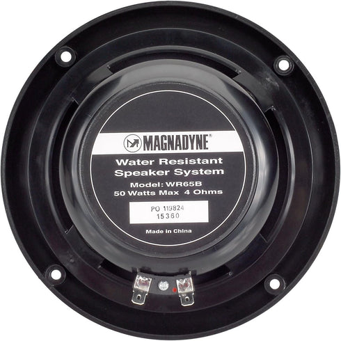 Magnadyne WR65B Water-Resistant 6.5 in. 2-Way Speakers with Integrated Grill, Sold as a Pair