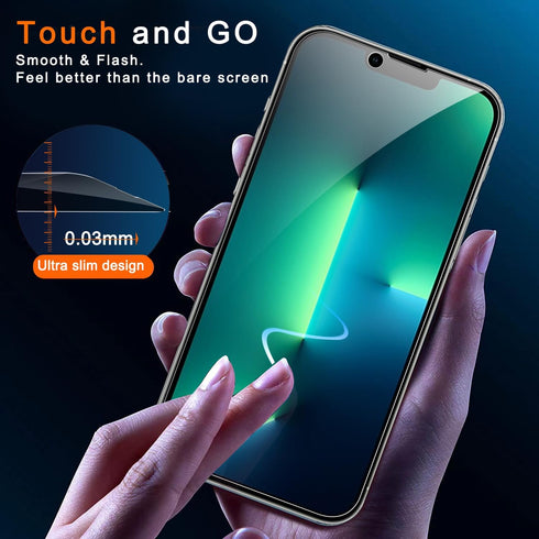 Ferilinso iPhone 13 Pro Privacy Screen Protector 2 Pack, 9H Anti-Spy Tempered Glass, Case Friendly, Easy Install, 5G.