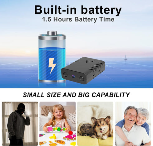 Wireless WiFi Camera with Battery, HD1080P Indoor/Outdoor Security Camera, Baby Monitor with Night Vision