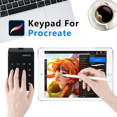 Procreate Keyboard for iPad/Tablet/Laptop/Smartphone, Procreate Accessories - 5.8 x 3.8 in (2nd Generation Black)