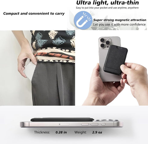 EWEMDAI 16/15/14/13/12 Phone Stand, Magnetic Phone Tripod, Foldable Cell Phone Tripods Stain-Resistant Leather & Angle