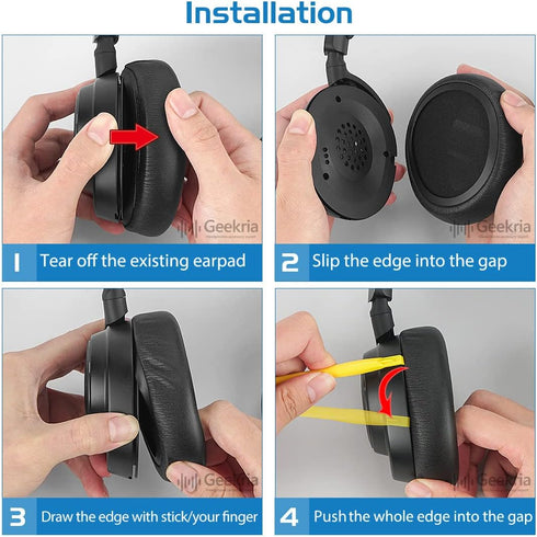 Geekria QuickFit Replacement Ear Pads for Bose OE, OE1 Headphones, Black Ear Cushions, Headset Earpads, Repair Parts