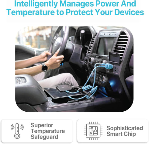 BLACK+DECKER USB C Car Charger, Compact 38W 2-Port Type C Charger with Power Delivery, Compatible with iPhone 15 Series