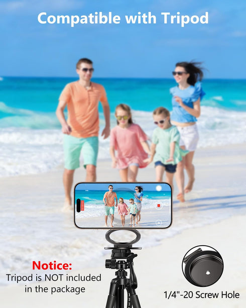 MAGDIGITEH 1/4" 17/16/15/14/13/12 Dual Magnetic Phone Ring Holder for MagSafe, Compatible with Magnet Gym Golf, Car