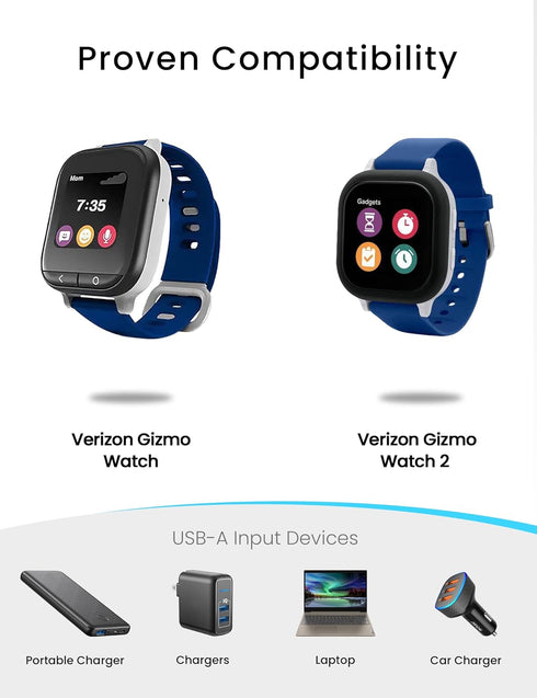 Compatible with Gizmo Watch 3/2/1 Charger 3.3ft USB Magnetic Wireless Charging Cable Dock for Gizmo Watch Kids Watch Charger Accessiors