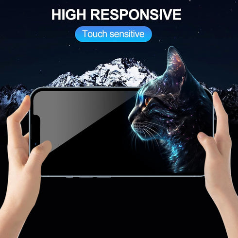 iPhone 13 Privacy Screen Protector 2+2 Pack, 6.1" Tempered Glass, Anti-Spy, Camera Lens Protector, Bubble Free, Case