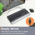 X9 Performance Multimedia USB Wired Keyboard, Ergonomic Full Size Keyboard with Wrist Rest and 114 Keys for Office PC