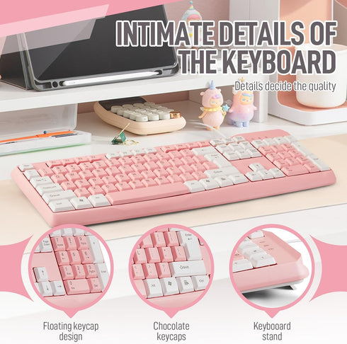 Full-Sized Wired Keyboard with Numeric Keypad - Silent-Touch Chiclet Keyboard