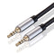 Male to Male Audio Cable 1Ft, 3.5mm 4 Pole Nylon Braided Stereo Aux Cable for Headphones, PS4, Phone, Tablets, PC,