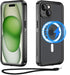iPhone 15 Plus Case, Magnetic Waterproof with Built-in Screen Protector, Dustproof Heavy Duty Cover, 6.7 Inch, Black